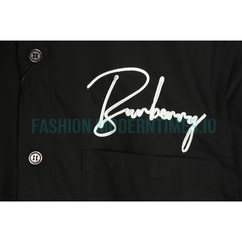 Burberry - 22FW Signature Embroidered Long Sleeve Shirt