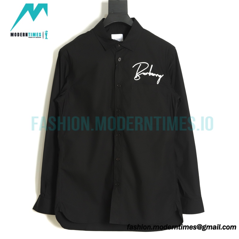 Burberry - 22FW Signature Embroidered Long Sleeve Shirt