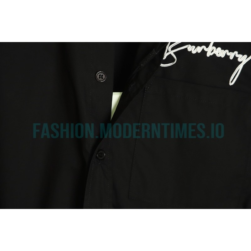Burberry - 22FW Signature Embroidered Long Sleeve Shirt