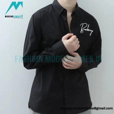 Burberry - 22FW Signature Embroidered Long Sleeve Shirt