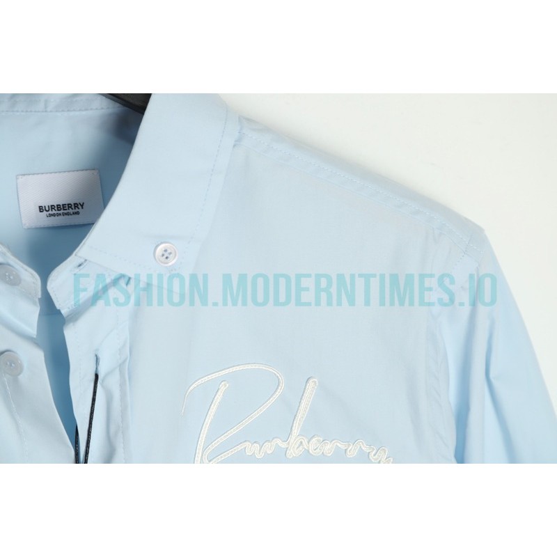 Burberry - 22FW Signature Embroidered Long Sleeve Shirt