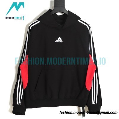 Balenciaga - Adidas Co-branded Black-Red Hoodie