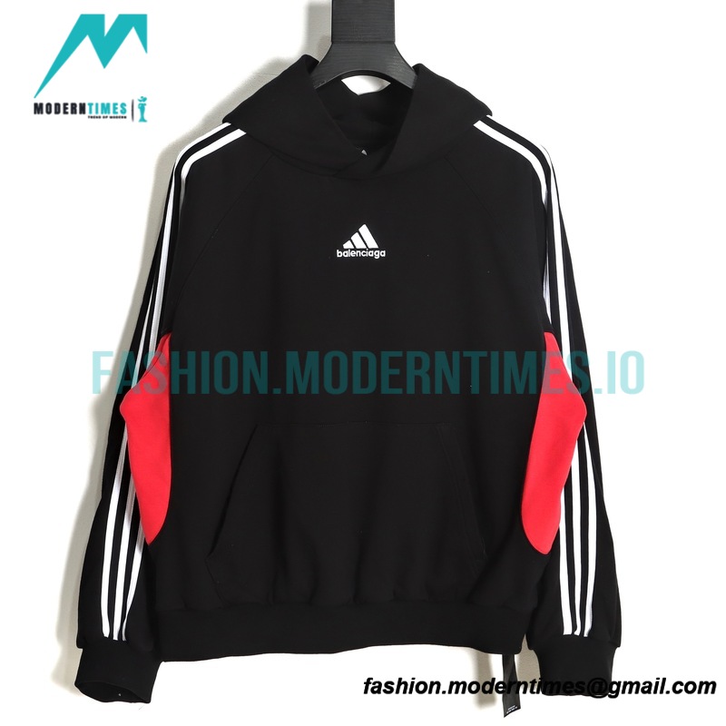 Balenciaga - Adidas Co-branded Black-Red Hoodie