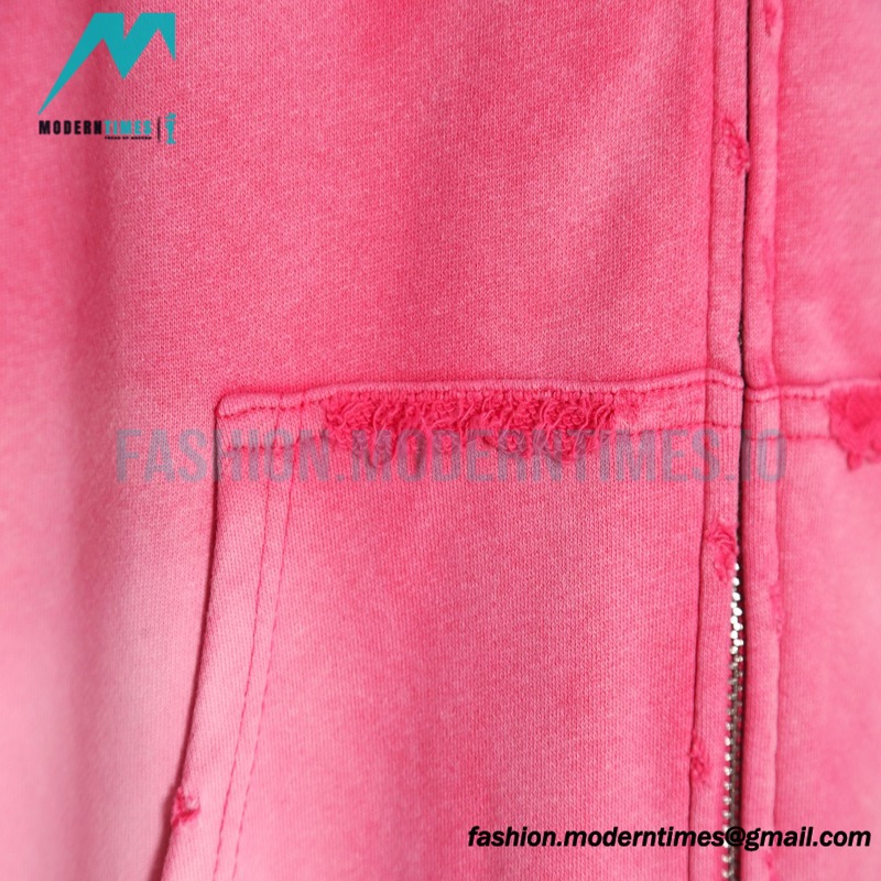 Balenciaga - 23ss Wash Water Tie-dye Fried Snow Cola Embroidery Cardigan Long-sleeved Hoodie