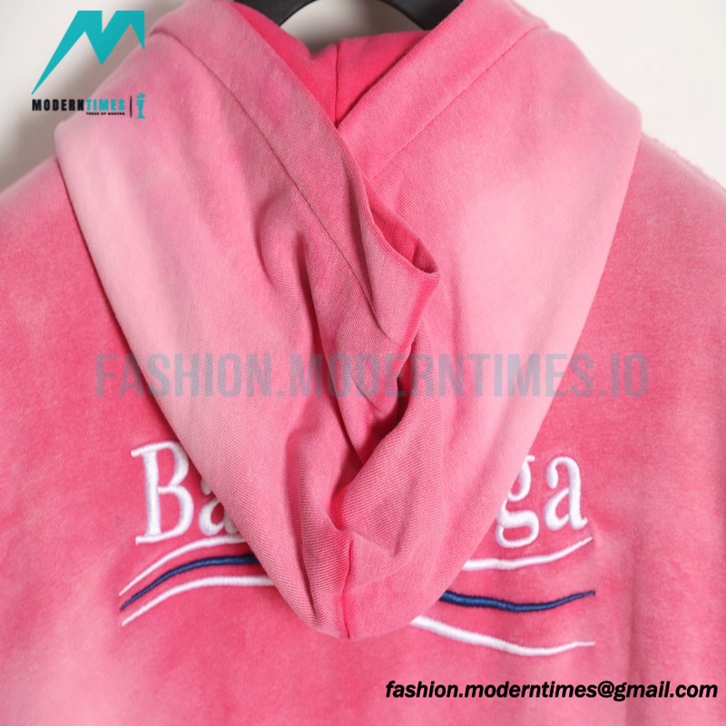 Balenciaga - 23ss Wash Water Tie-dye Fried Snow Cola Embroidery Cardigan Long-sleeved Hoodie