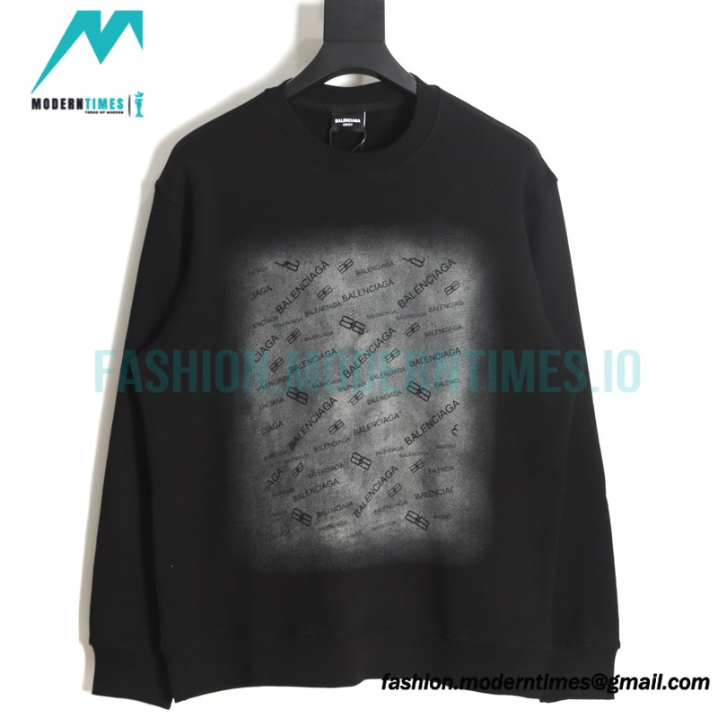 Balenciga - 23SS Gradient Letter Logo Round Neck Hoodie 