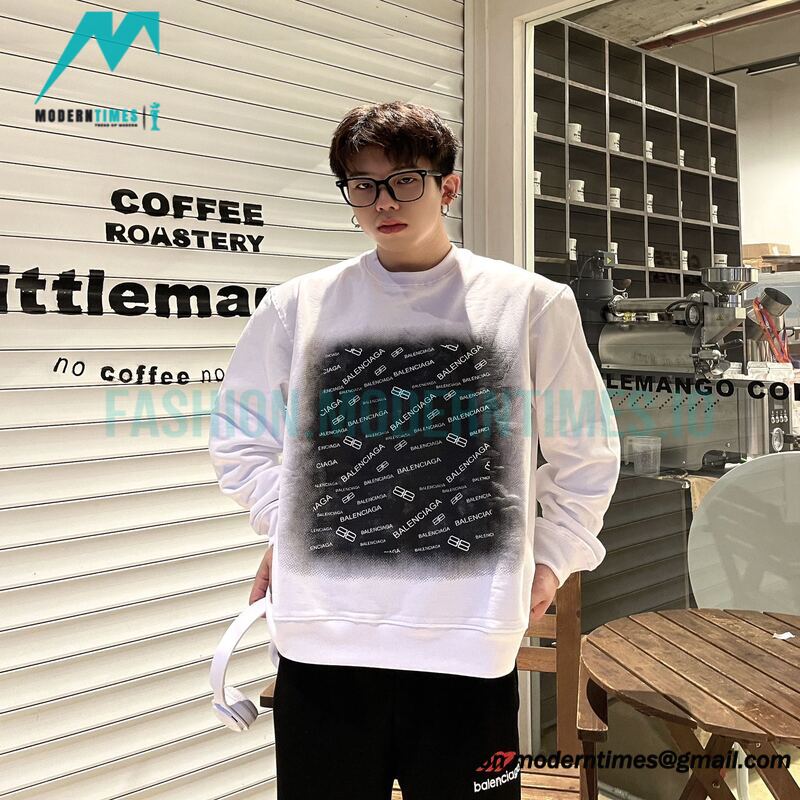 Balenciga - 23SS Gradient Letter Logo Round Neck Hoodie 