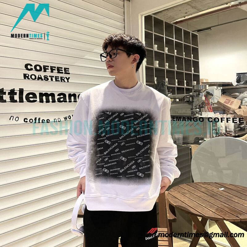 Balenciga - 23SS Gradient Letter Logo Round Neck Hoodie 