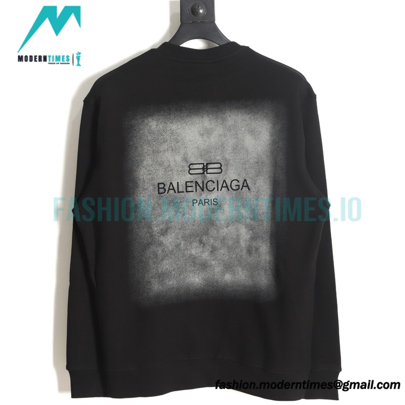 Balenciga - 23SS Gradient Letter Logo Round Neck Hoodie 