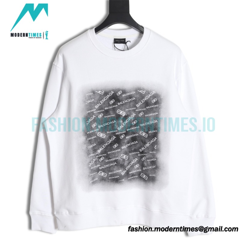 Balenciga - 23SS Gradient Letter Logo Round Neck Hoodie 