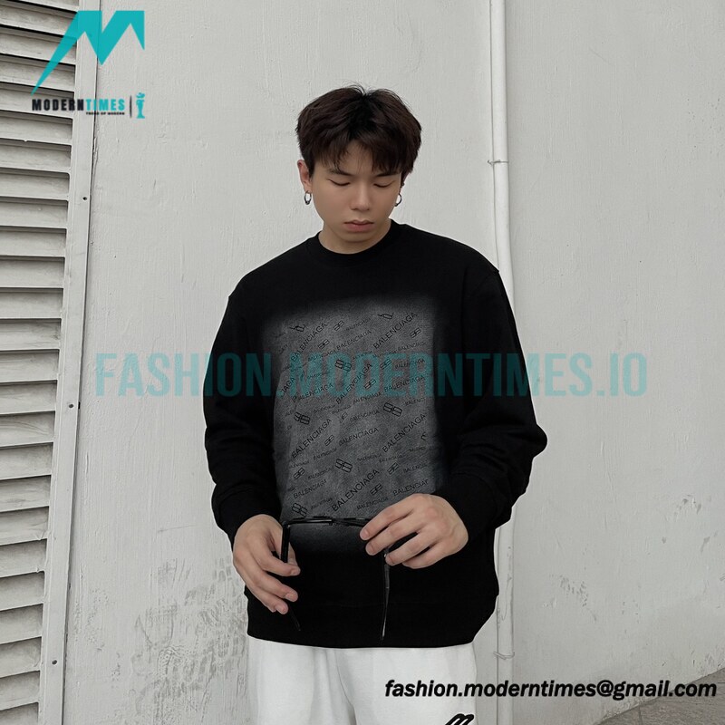 Balenciga - 23SS Gradient Letter Logo Round Neck Hoodie 