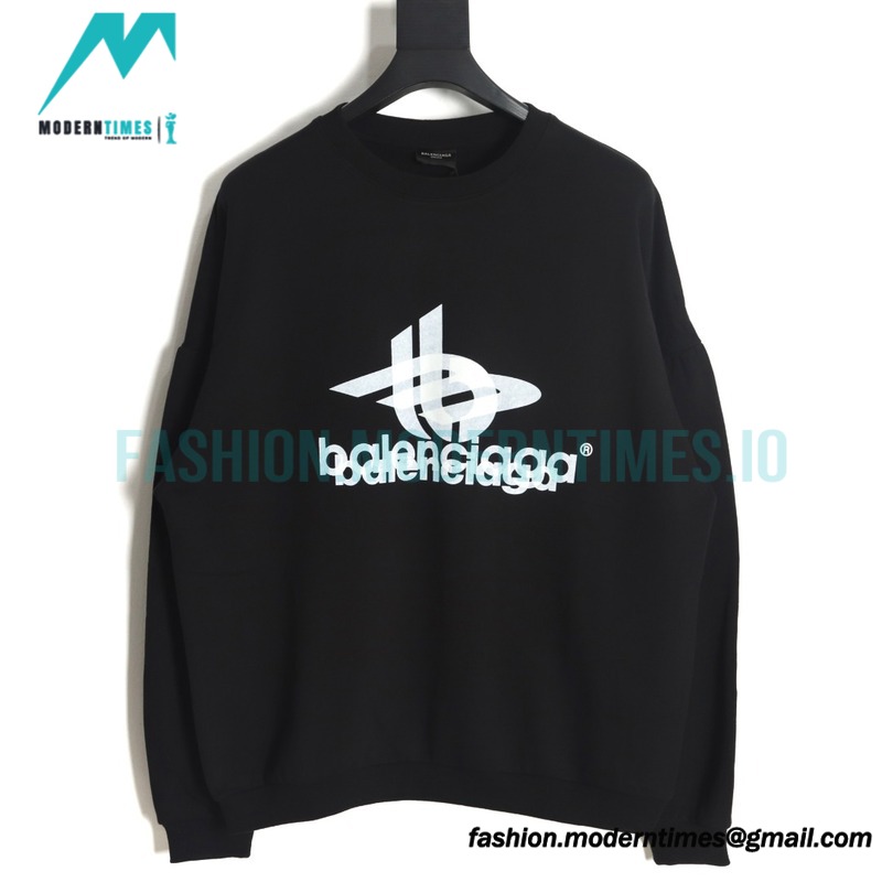 Balenciaga - 23FW Overlapping Letter Logo Round Neck Hoodie