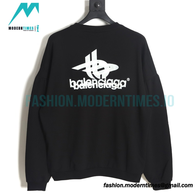 Balenciaga - 23FW Overlapping Letter Logo Round Neck Hoodie