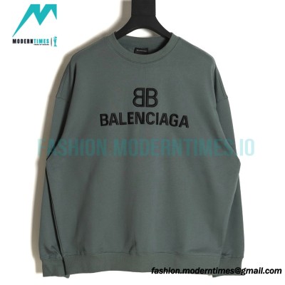 Balenciaga - 23Fw Double B Logo Three-dimensional Embroidered Round Neck Hoodie