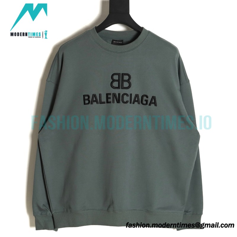 Balenciaga - 23Fw Double B Logo Three-dimensional Embroidered Round Neck Hoodie