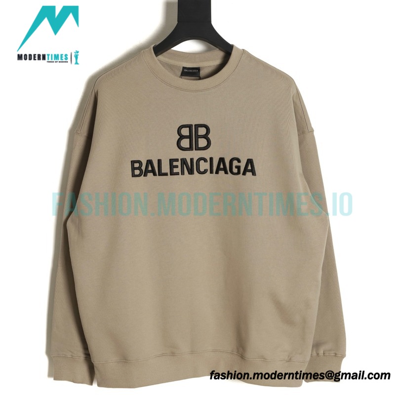 Balenciaga - 23Fw Double B Logo Three-dimensional Embroidered Round Neck Hoodie