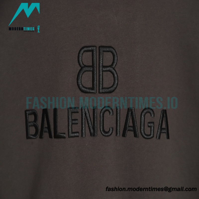 Balenciaga - 23Fw Double B Logo Three-dimensional Embroidered Round Neck Hoodie