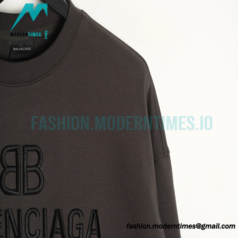 Balenciaga - 23Fw Double B Logo Three-dimensional Embroidered Round Neck Hoodie