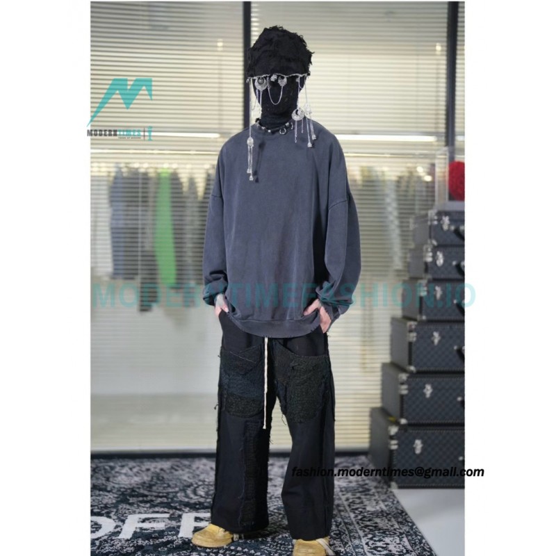 Balenciaga - 23FW Wash Round Neck Hoodie With Puncture Buckle