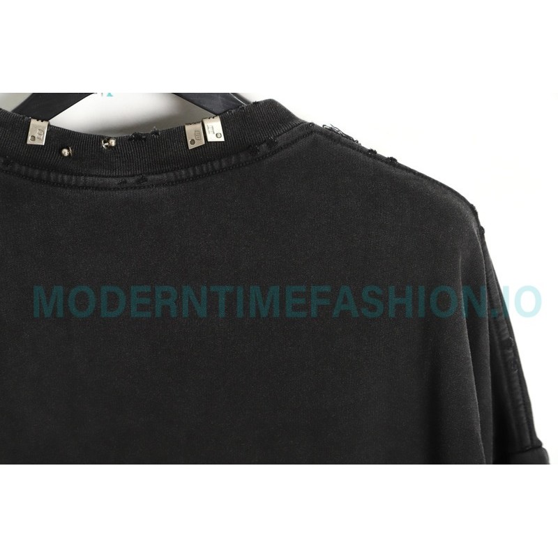 Balenciaga - 23FW Wash Round Neck Hoodie With Puncture Buckle