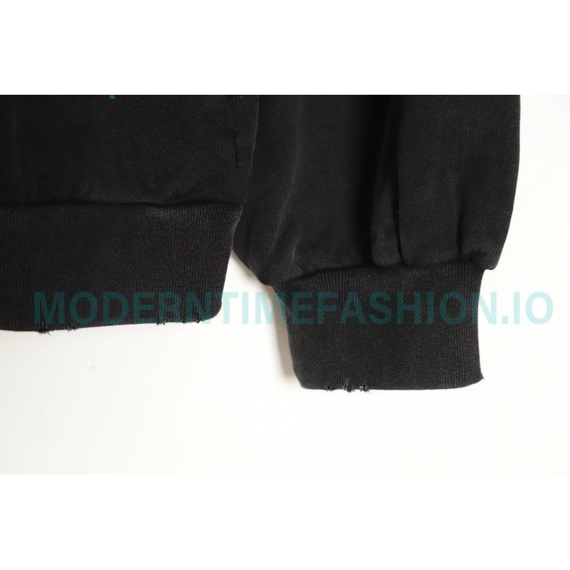 Balenciaga - 23FW Wash Round Neck Hoodie With Puncture Buckle