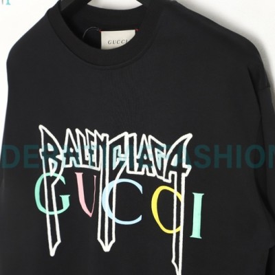 Balenciaga - Gucci Embroidered Logo Printed Crewneck Hoodie