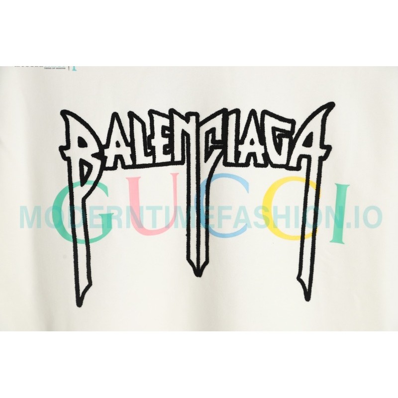 Balenciaga - Gucci Embroidered Logo Printed Crewneck Hoodie