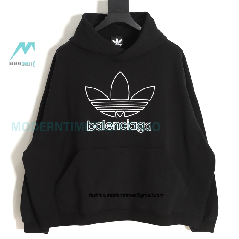 Balenciaga - Adidas Co-brand Embroidered Clover Hoodie