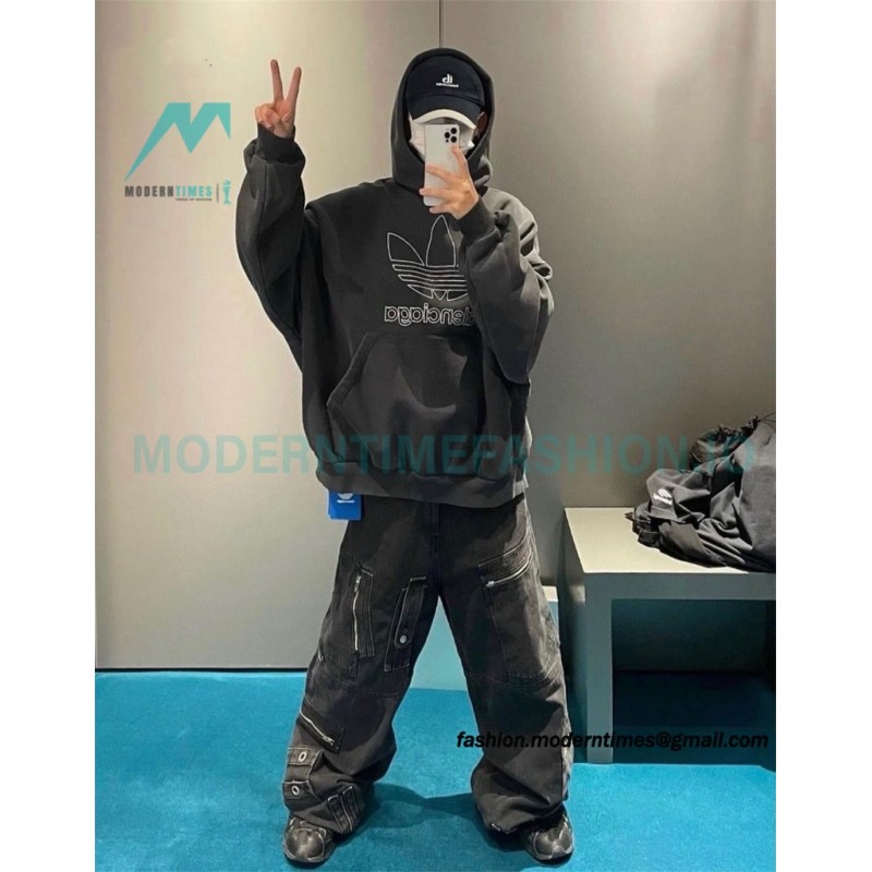 Balenciaga - Adidas Co-brand Embroidered Clover Hoodie