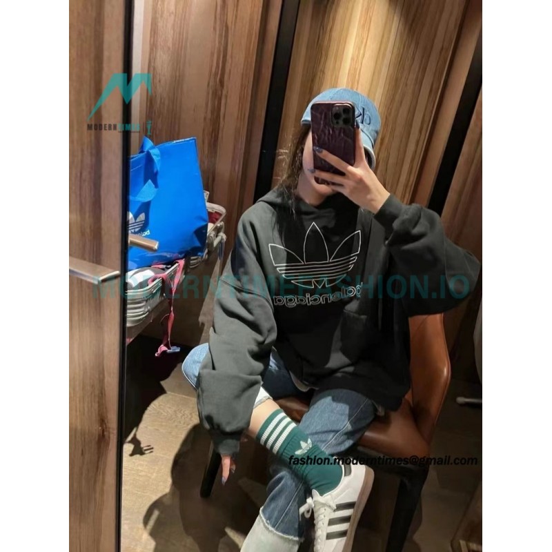 Balenciaga - Adidas Co-brand Embroidered Clover Hoodie