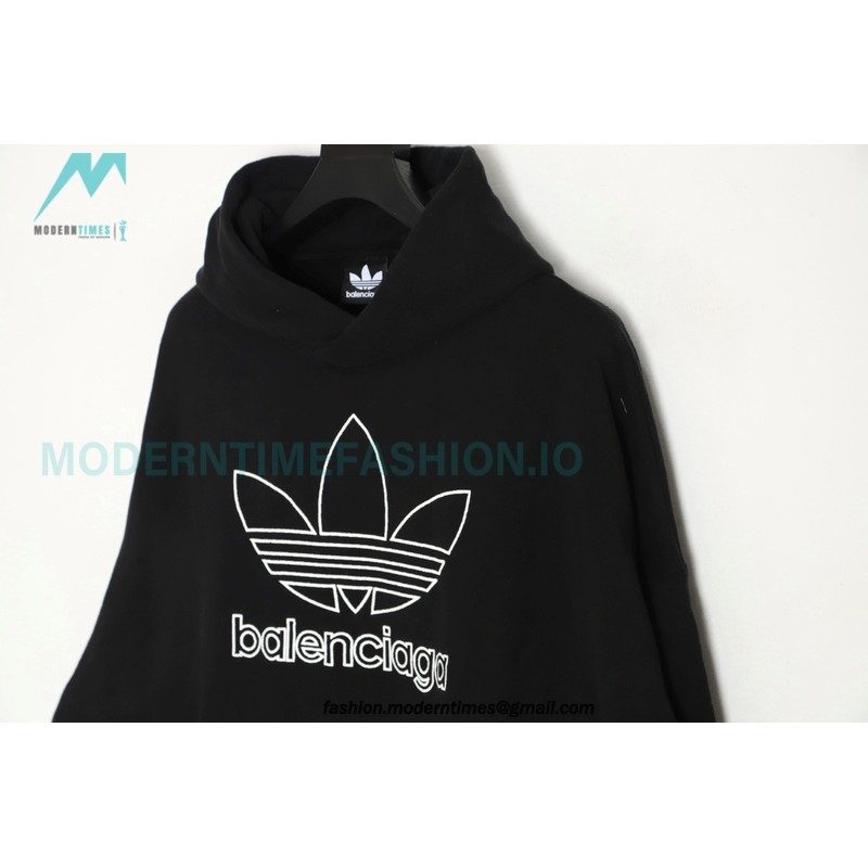 Balenciaga - Adidas Co-brand Embroidered Clover Hoodie