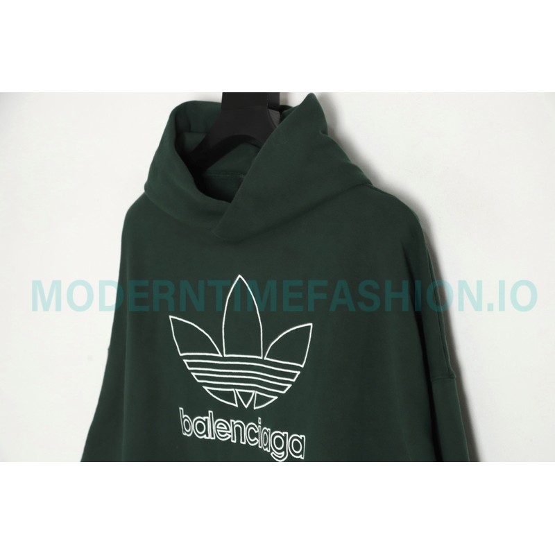 Balenciaga - Adidas Co-brand Embroidered Clover Hoodie