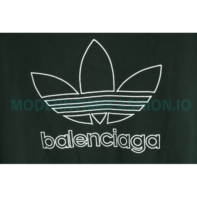 Balenciaga - Adidas Co-brand Embroidered Clover Hoodie
