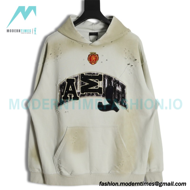 Balenciaga - 23FW Manchester United Dirty Wash Destruction Hoodie