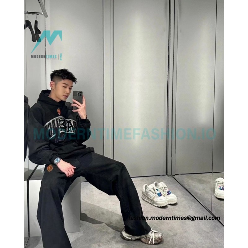 Balenciaga - 23FW Manchester United Dirty Wash Destruction Hoodie