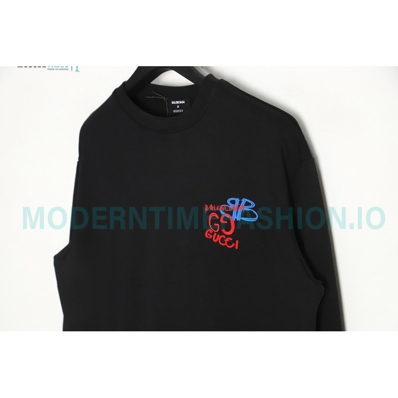 Gucci - Balenciaga Co-branded Embroidered Crew-neck Hoodie
