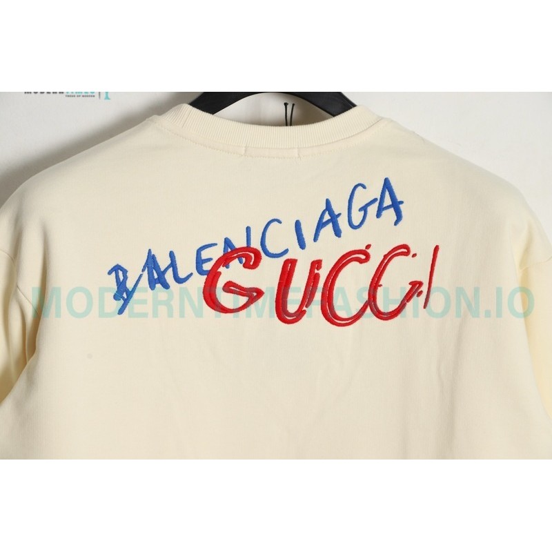 Gucci - Balenciaga Co-branded Embroidered Crew-neck Hoodie