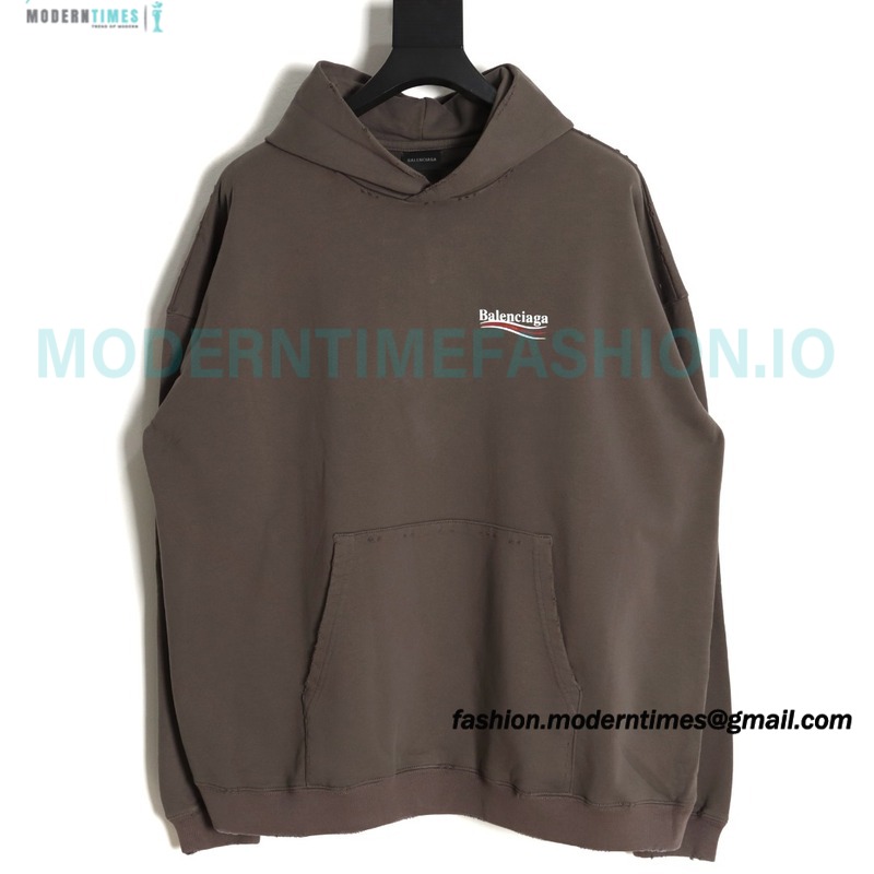 Balenciaga - 23FW Cracked Coke Print Wash Destruction Hoodie