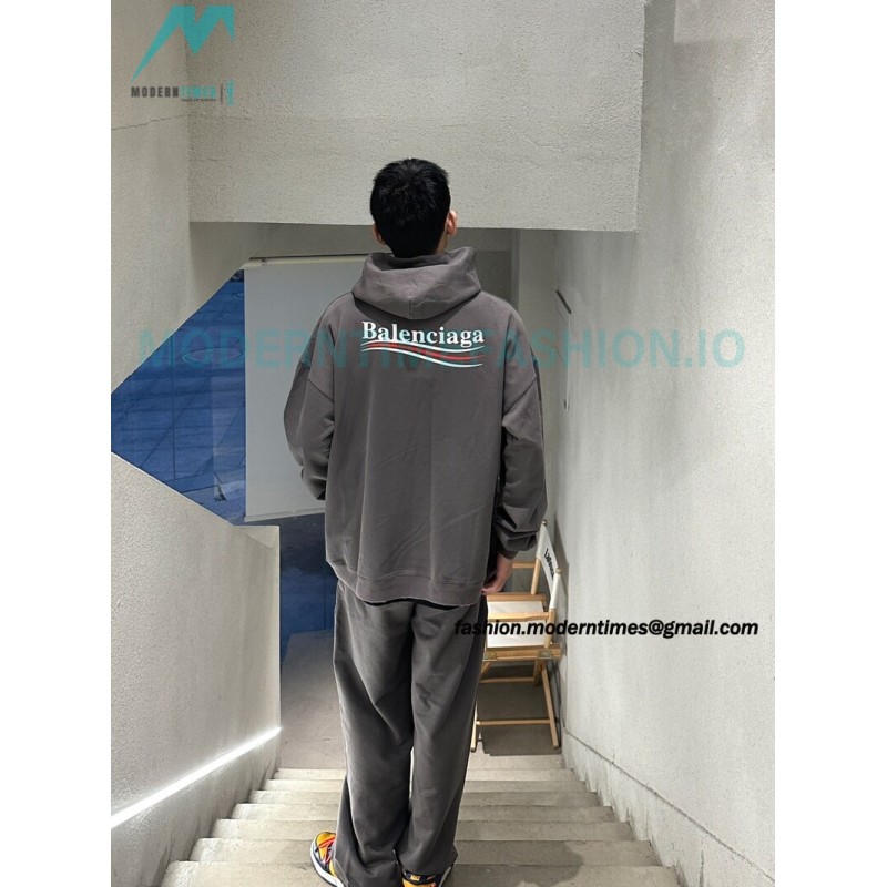 Balenciaga - 23FW Cracked Coke Print Wash Destruction Hoodie
