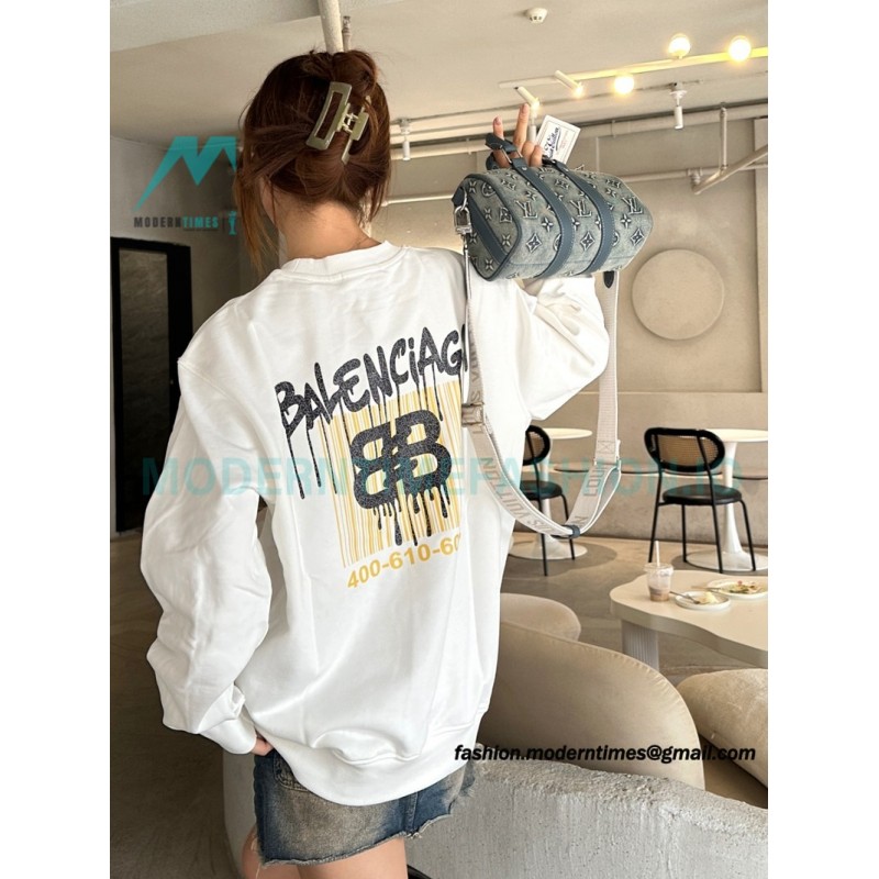 Balenciaga - 23FW Tassel Embroidered Crew Neck Hoodie