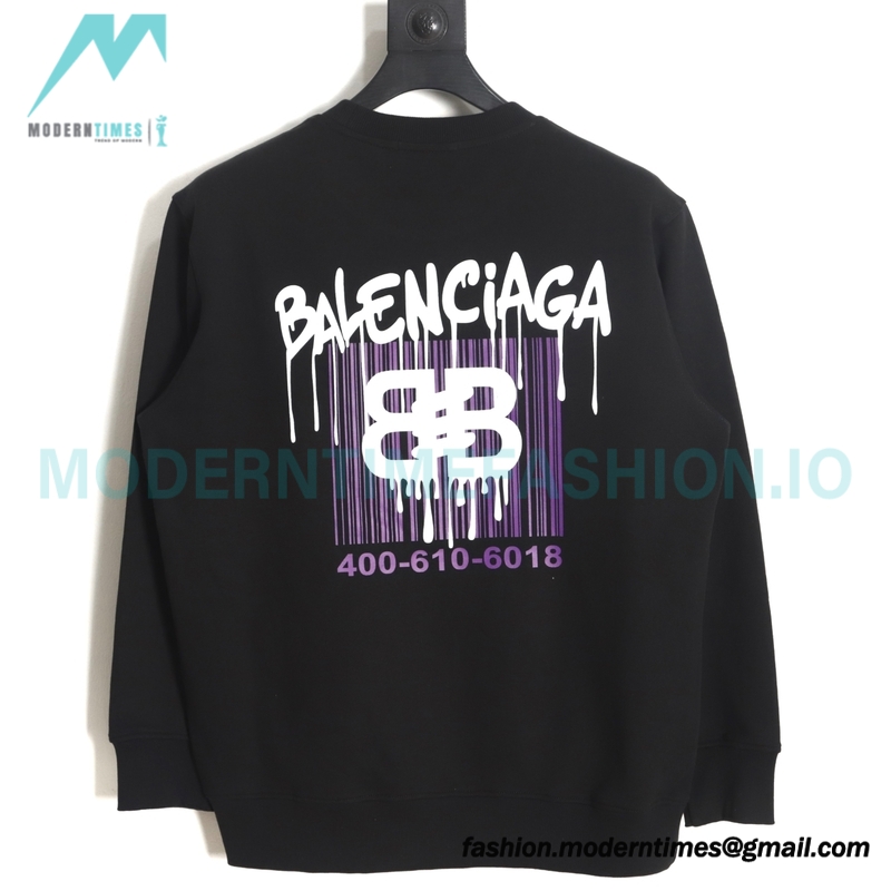Balenciaga - 23FW Tassel Embroidered Crew Neck Hoodie