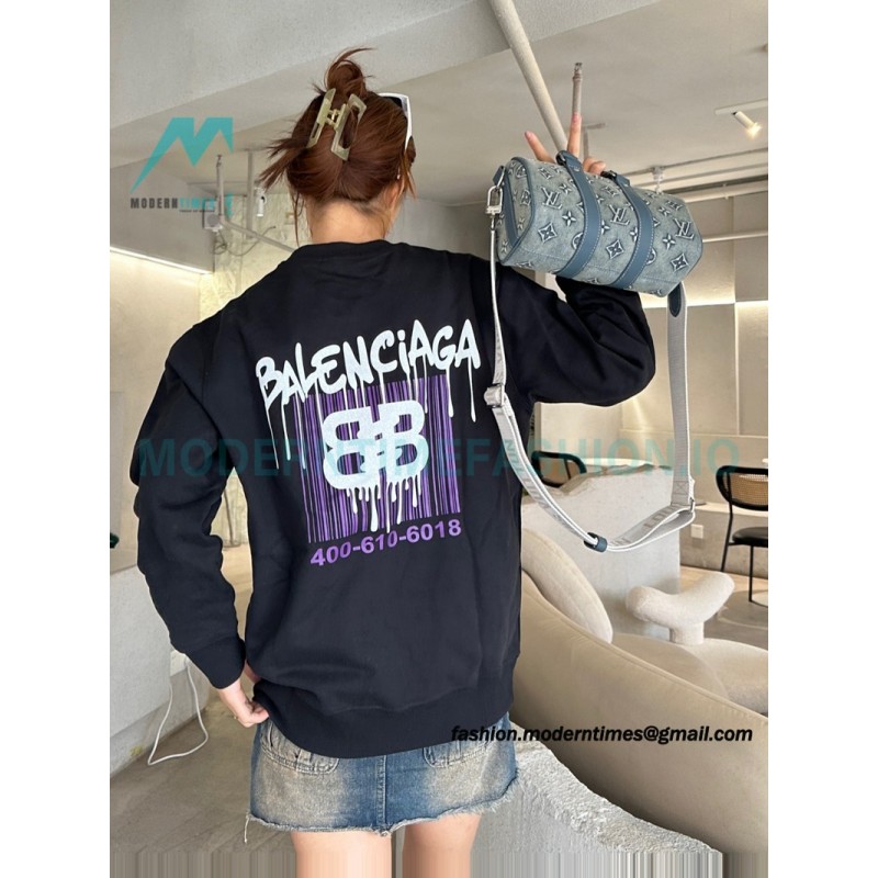 Balenciaga - 23FW Tassel Embroidered Crew Neck Hoodie