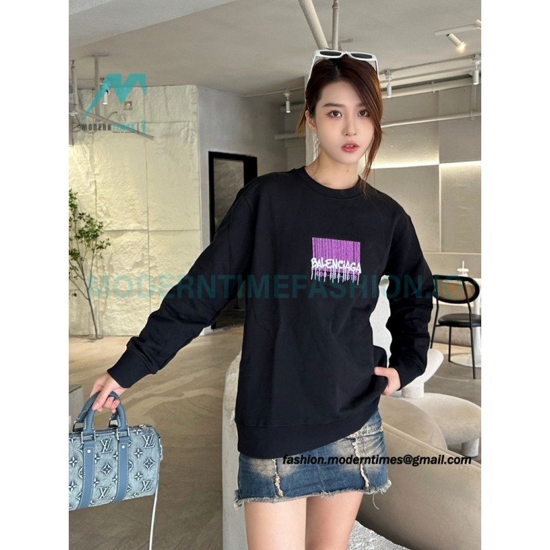 Balenciaga - 23FW Tassel Embroidered Crew Neck Hoodie