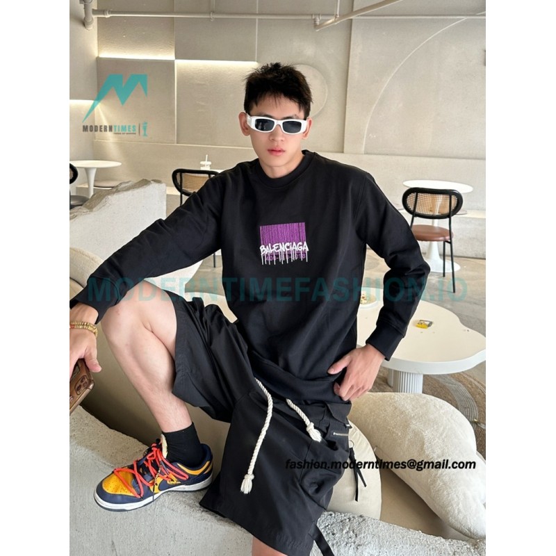 Balenciaga - 23FW Tassel Embroidered Crew Neck Hoodie