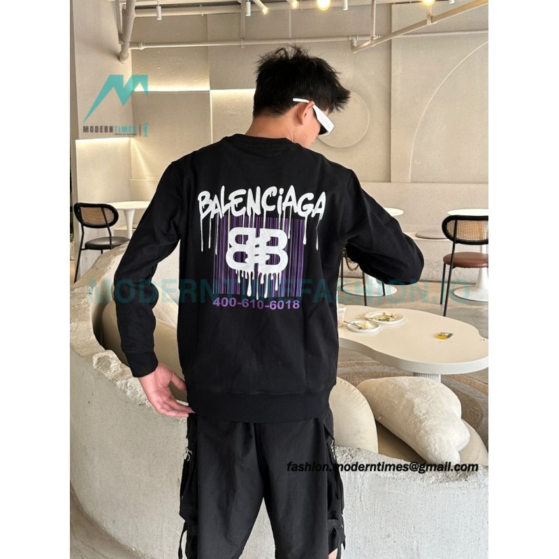 Balenciaga - 23FW Tassel Embroidered Crew Neck Hoodie
