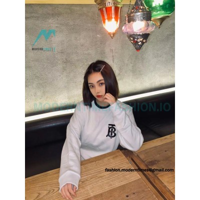 Burberry - 23FW Classic TB Letter Pressure Glue Round Neck Hoodie