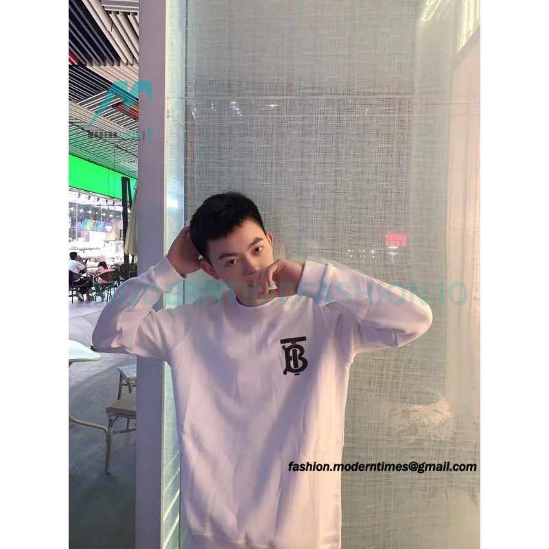Burberry - 23FW Classic TB Letter Pressure Glue Round Neck Hoodie