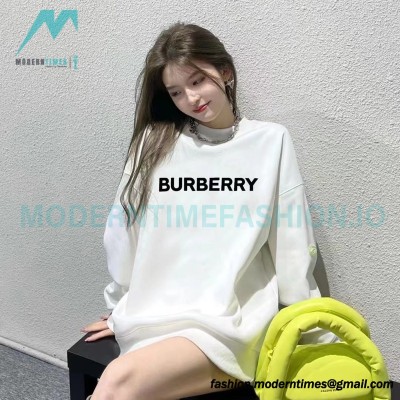 Burberry - Classic Foam Letter Print Round Neck Hoodie