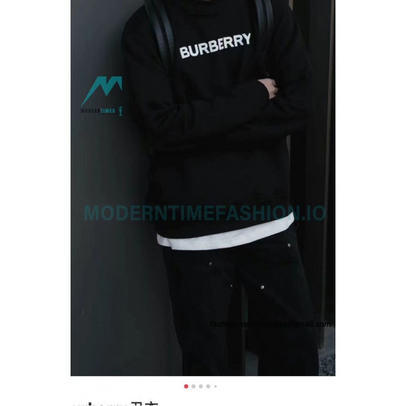 Burberry - Classic Foam Letter Print Round Neck Hoodie