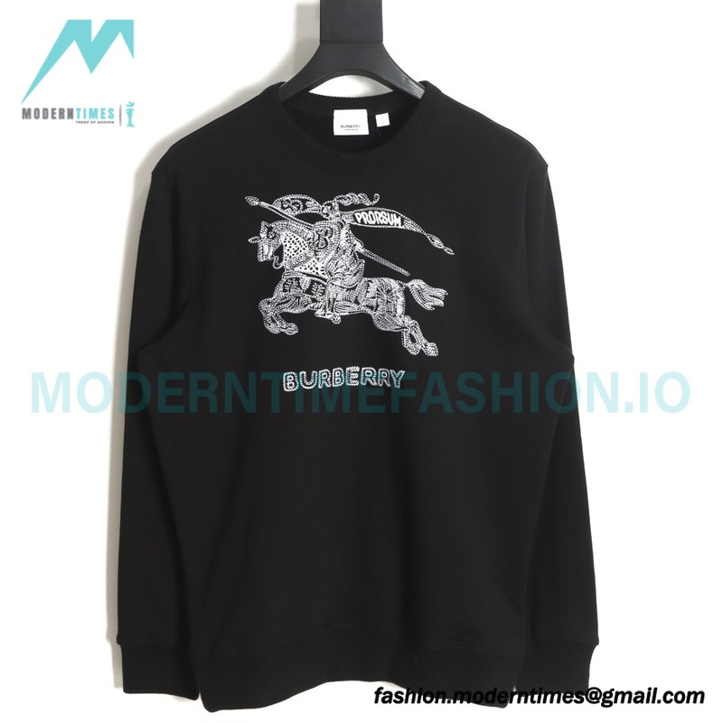 Burberry - 23 New War Horse Equestrian Rider Embroidered Crewneck Hoodie
